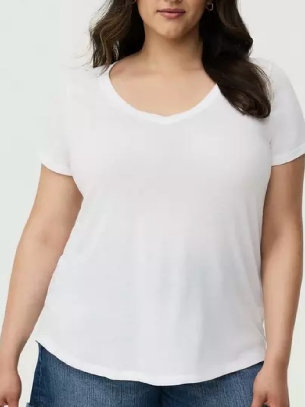 NWT Torrid Bright White Girlfriend Signature Jersey V Neck Tee Size 2X Classic